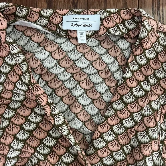 & Other Stories Tan Wrap Tie Front Dress - Picture 2 of 2